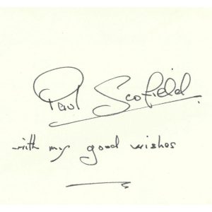 Paul Scofield Signed Autograph
