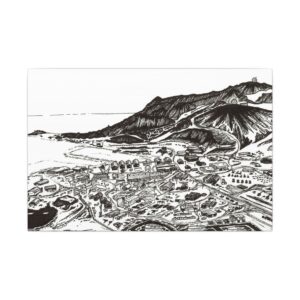 McMurdo Station, Antarctica Town Sketch Matte Canvas | Stretched Wall Art by Maccoy Kerrigan
